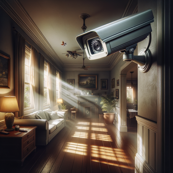 Nel silenzio di una casa deserta, l’unico rumore è il lieve ronzio dell’impianto di climatizzazione che riecheggia nei corridoi vuoti. L’atmosfera è tranquilla, ma gli occhi vigili delle telecamere di sorveglianza non conoscono riposo.Nella penombra delle stanze, le telecamere montate strategicamente scrutano ogni angolo con precisione chirurgica. Zoomano sui dettagli più piccoli, catturando ogni movimento, ogni variazione di luce, ogni segno di vita o di intrusione.Una telecamera montata sopra l’ingresso principale osserva silenziosamente mentre una foglia sospinta dal vento scivola sul marciapiede vuoto. Un’altra telecamera, posizionata nel soggiorno, inquadra il divano vuoto, la luce del sole che filtra dalle tende e crea motivi d’ombra sul pavimento immacolato.Nel frattempo, una terza telecamera panning, nascosta sotto un mobile, sorveglia la cucina, registrando ogni scatto del frigorifero che si apre e si chiude con il passaggio dell’aria condizionata.L’impianto di videosorveglianza funziona come un occhio onniveggente, senza emozioni né distrazioni. Non c’è bisogno di riposo o pausa, solo la continua vigilanza su ogni centimetro della casa.La casa, priva di persone, è avvolta nel suo silenzio solitario, ma gli occhi delle telecamere restano aperti, pronti a catturare qualsiasi evento che si verifichi, garantendo la sicurezza e la protezione anche quando gli abitanti sono lontani.