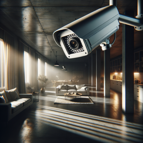 Nel silenzio di una casa deserta, l’unico rumore è il lieve ronzio dell’impianto di climatizzazione che riecheggia nei corridoi vuoti. L’atmosfera è tranquilla, ma gli occhi vigili delle telecamere di sorveglianza non conoscono riposo.Nella penombra delle stanze, le telecamere montate strategicamente scrutano ogni angolo con precisione chirurgica. Zoomano sui dettagli più piccoli, catturando ogni movimento, ogni variazione di luce, ogni segno di vita o di intrusione.Una telecamera montata sopra l’ingresso principale osserva silenziosamente mentre una foglia sospinta dal vento scivola sul marciapiede vuoto. Un’altra telecamera, posizionata nel soggiorno, inquadra il divano vuoto, la luce del sole che filtra dalle tende e crea motivi d’ombra sul pavimento immacolato.Nel frattempo, una terza telecamera panning, nascosta sotto un mobile, sorveglia la cucina, registrando ogni scatto del frigorifero che si apre e si chiude con il passaggio dell’aria condizionata.L’impianto di videosorveglianza funziona come un occhio onniveggente, senza emozioni né distrazioni. Non c’è bisogno di riposo o pausa, solo la continua vigilanza su ogni centimetro della casa.La casa, priva di persone, è avvolta nel suo silenzio solitario, ma gli occhi delle telecamere restano aperti, pronti a catturare qualsiasi evento che si verifichi, garantendo la sicurezza e la protezione anche quando gli abitanti sono lontani.
